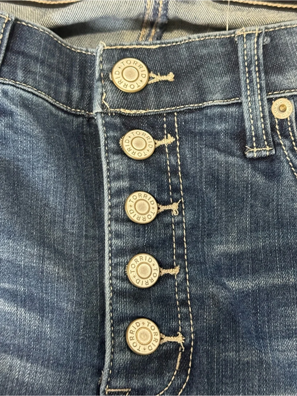 torrid Mid Wash Flare Jeans with Button Fly